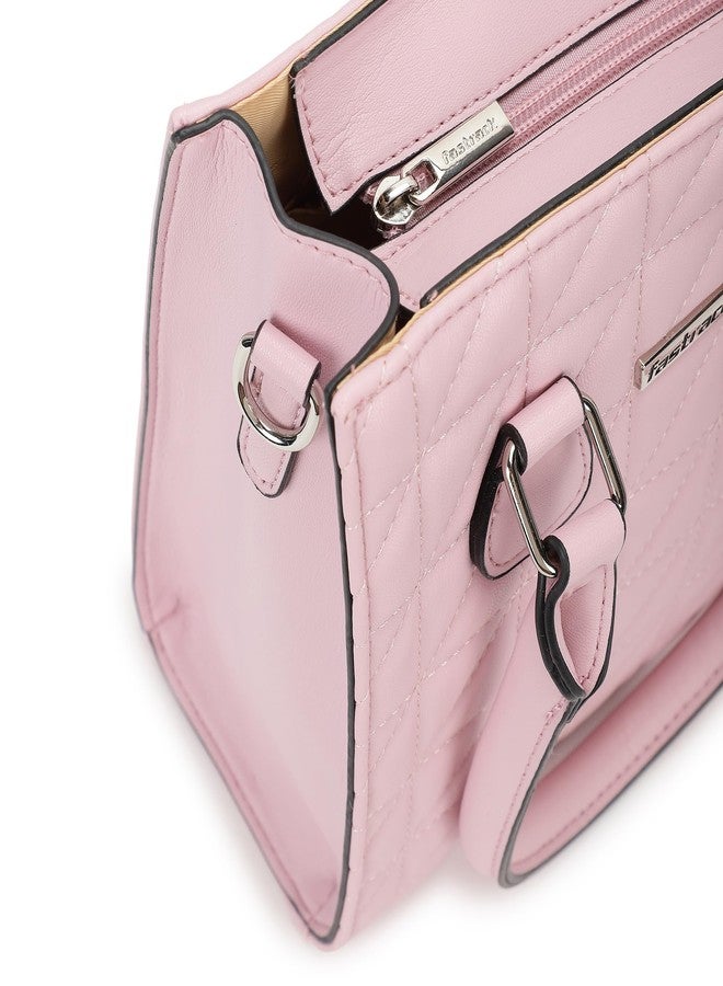 Fastrack Quilted Satchel | Faux-Leather Women’s satchl | Satchel bag with Detachable Sling & Utility Pockets - Image 4